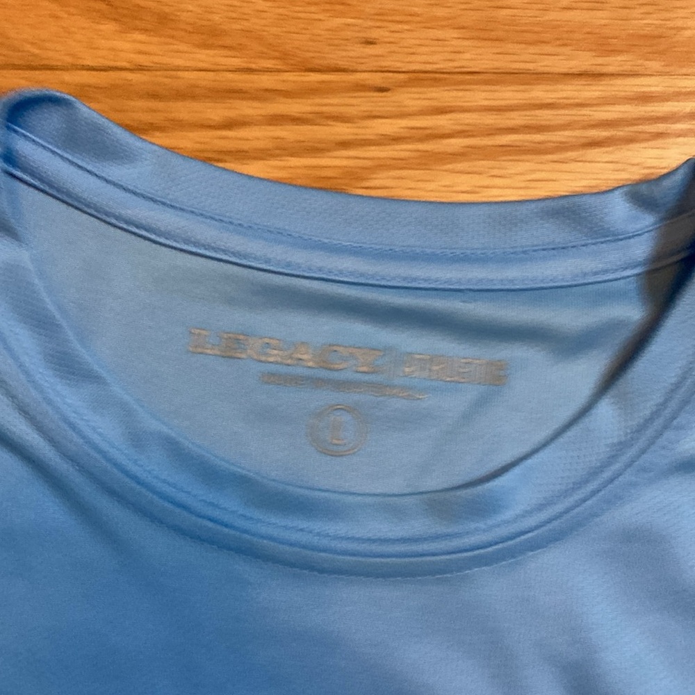 Key largo Florida long sleeved large polyester tee shirt light blue - Picture 4 of 5